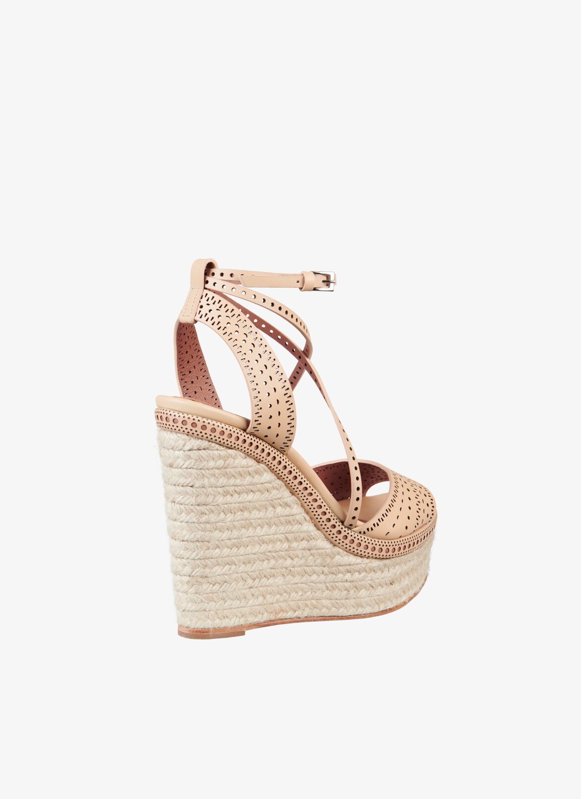 Leather wedge espadrilles ALAÏA DESERT LEATHER WEDGE ESPADRILLES
